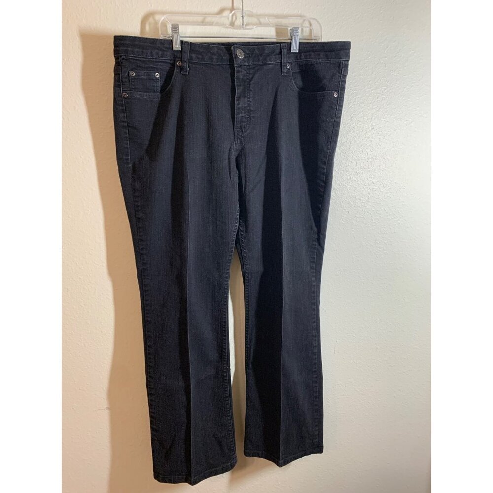 Merona Bootcut Black Denim Blue Jeans Womens Size 18S Short AC4